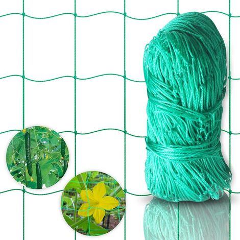 Kletternetz mit großer Maschenweite für eine besonders gute Ernte von Gurken, Tomaten und anderem Gemüse sowie Kletterpflanzen – Abmessungen: 1,8 x 2,7 m (1/5)