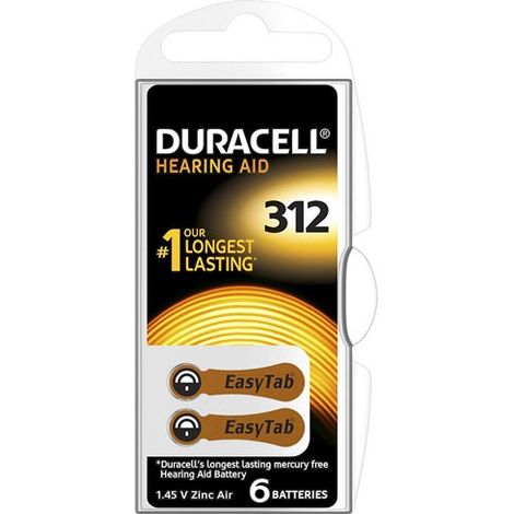 Pile auditive Duracell Activair DA312 1.45 V 180 mAh