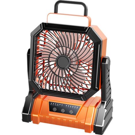 Ventilateur portable et rechargeable, sans fil, alimenté par batterie et doté d'une lumière LED. Petit ventilateur de table, compatible USB, idéal pour les voyages, la chambre, la maison, le camping, (1/5)