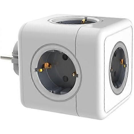 Multiprise murale cubique à 5 prises avec protection contre les surcharges  chargeur de voyage portable sans fil  prise murale avec obturateurs de sécurité. (1/5)