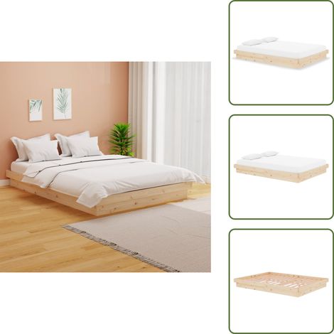 Letto in pino - vidaXL Giroletto in Legno Massello 140x190 cm -