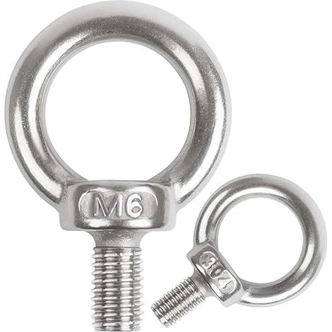 M6 Anneau de Levage Boulon à Oeil Acier Inoxydable 304 A2-70 Anneau a Visser Piton à Oeil Filetage Mâle pour Fixation, Suspension Intérieur et Extérieur 10pcs (1/5)