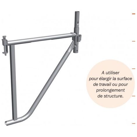 DUARIB - Console à clavette avec manchon - pour échafaudage MULTI 4X