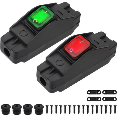 2 Pack Garden Switch IP66 Waterproof Inline Switch for Outdoor Power Cable Cord Switch (1/5)