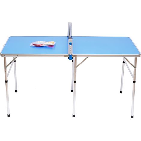 Tavolo da ping pong per interni/esterni (152 x 76 x 76 cm) - Portatile - Pieghevole con racchetta - Tavolo in MDF e lega di alluminio