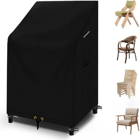 Gartenstuhl-Abdeckung wasserdicht 65x65x120/80cm UV-Schutz 600D Oxford für Stapelstühle (1/5)