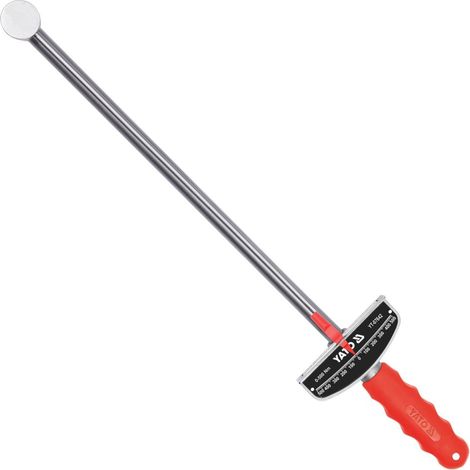 Yato – Clé dynamométrique 0-500Nm 3/4" à lecture directe – Serrage gauche et droit – Acier haute teneur en carbone – Longueur 490mm