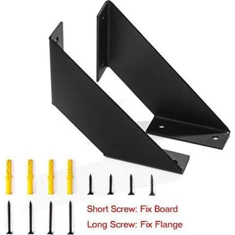 4 Pcs Equerre Etagere Murale, Equerre Metal de étagère Robuste, Equerre Fer Forge pour Etageres Bricolage 15cm (1/4)