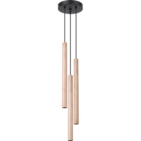Lampada a sospensione Mosa 3 G9 in legno Lumilo 12.477.68 (1/5)