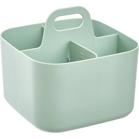 Organizer verde in polietilene 16,5x16,5x15 cm con scomparti rimovibili - 5five (1/4)