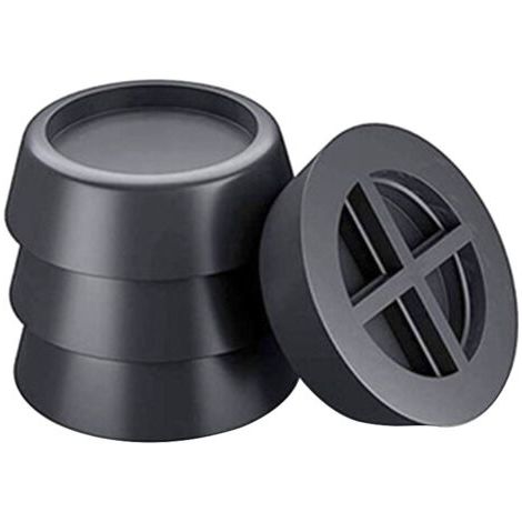 PA 4er-Set Anti-Vibrations-Pads für Waschmaschinen und Geschirrspüler/Reduzierung von Lärm und Vibrationen an Ihren Haushaltsgeräten, Schwarz (1/3)