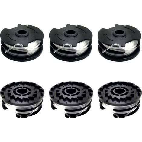 Lot de 6 bobines de fil de rechange pour LIDL Parkside, bobines de rechange pour coupe-bordures LIDL Parkside PRTA 20-Li A1, B2, C3, PRT 550 A1, A3 (1/4)