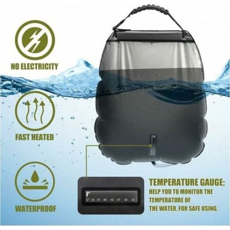 Sac de Douche Solaire 20L Pliable – Tuyau + Pommeau Réglable – Idéal Camping & Rando (1/4)