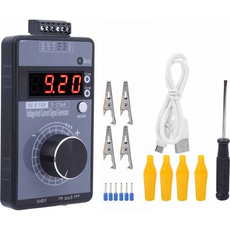 Générateur de signal portable 0-10V et 0-22mA, source de test analogique pour boucle de régulation, étalonnage de tension et courant, appareil de mesure de précision. (1/5)