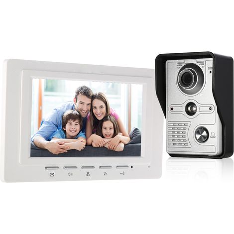 GARRYFIZH Interphone Vidéo WiFi Système d'Interphone, Moniteur Tactile couleur 7", Déverrouillage à Distance, Audio Bidirectionnel, Vision Nocturne, Design Fin