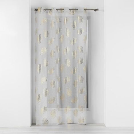 Panneau a oeillets 140 x 280 cm voile sable imprime metallise sunny gold Sans (1/4)