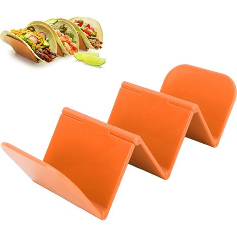Porte-tacos (orange) Pinces alimentaires pour tortillas, rouleaux de printemps et crêpes (1/5)