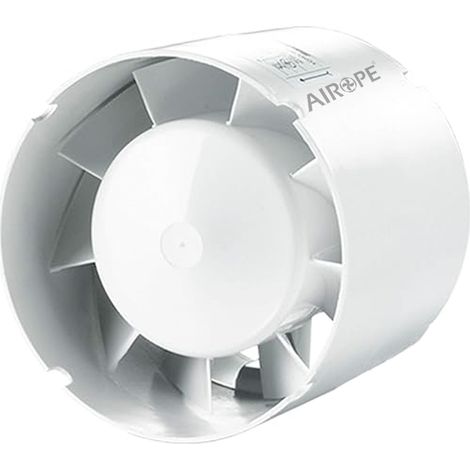 AIROPE - BA - 100 mm Extracteur D'air Silencieux,105 m3/h,14 W,Conduit en ligne,Axial de la gain,Économe en énergie,Pour le bain,WC,toilette,tente,serre,cuisine,bureau,garage,Garantie 5 ANS