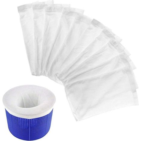 Lot de 10 chaussettes de skimmer pour piscine - En nylon élastique résistant - Pour filtrer les feuilles, l'herbe, les cheveux, la mousse et d' déchets (1/4)