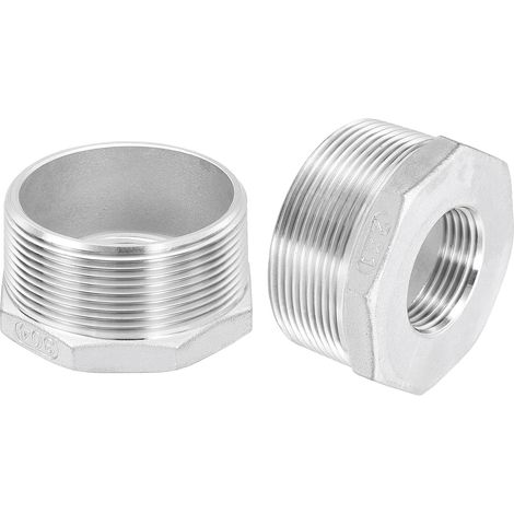 5Pcs 3/4" Mâle à 1/4" Femelle NPT 304 Acier Inoxydable Réducteur Hex Bushing, Adapter Raccord pour systèmes industriels, pétrole/gaz, eau, HVAC et plomberie - 2" Male to 1" Female (1/5)