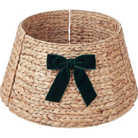 Copribase per Albero di Natale in Giacinto d'Acqua ⌀ 60 cm Fatto a Mano Rotondo Verde Naturale Humpplia (1/4)