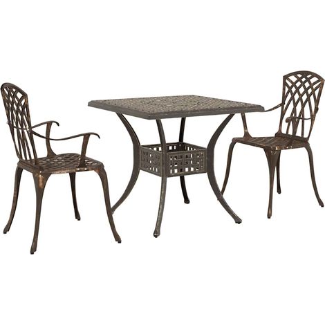 Maison Exclusive - Set di Tavolo da Giardino 3 pcs Bronzo Alluminio pressofuso