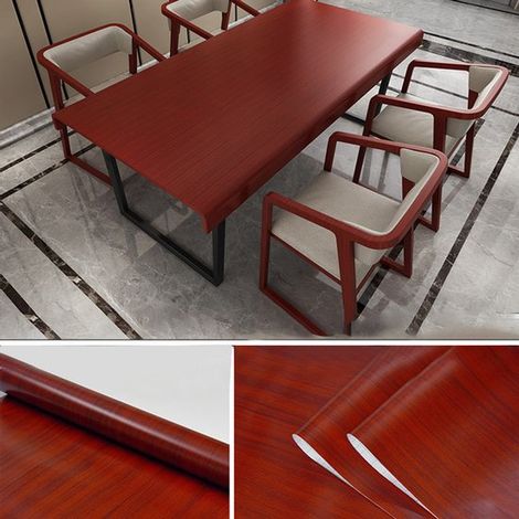 Cinta papel autoadhesiva aspecto madera muebles, rollo PVC, adhesivo decorativo cocina, adhesivos decorativos revestimiento pintado, 40 cm x 2 m (1/5)