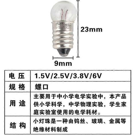 Lot de 20 mini ampoules à vis pour lampe torche, idéales pour les expériences physiques, les activités de plein air et les loisirs créatifs. (1/4)