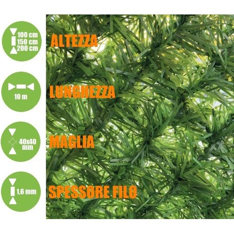 Siepe Finta Artificiale Rete Metallica Ricoperta con Foglie di Pino Sintetico - H 150 cm - Rotolo Lunghezza 10 m (1/3)