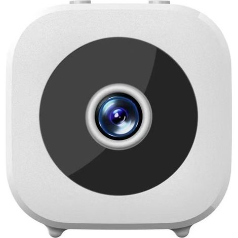 Kamera Mini Spionagekamera Kabellos (WLAN) Heimüberwachungskamera 1080p HD Für kleine Räume Mit Nachtsicht, für den Innen und Außenbereich, Weiß (1/5)