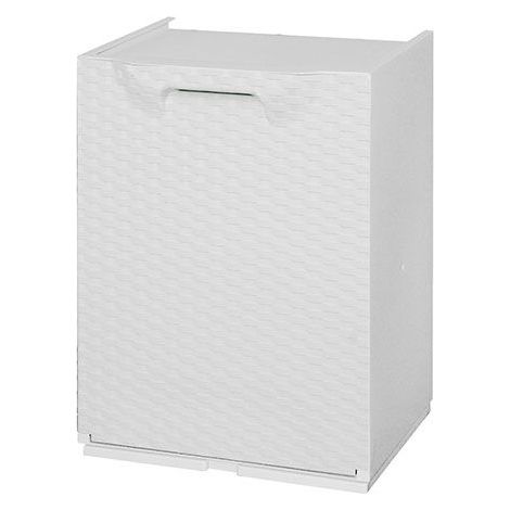 Pattumiera/Cassonetto/Contenitore multiuso modulo componibile per Raccolta Differenziata Linea Polyrattan - Bianco