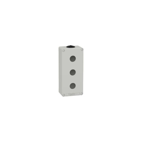 Boite métal vide grise - M25 x2 - 3 trous 22 mm - 80x175x51,5 mm - XAPD3203