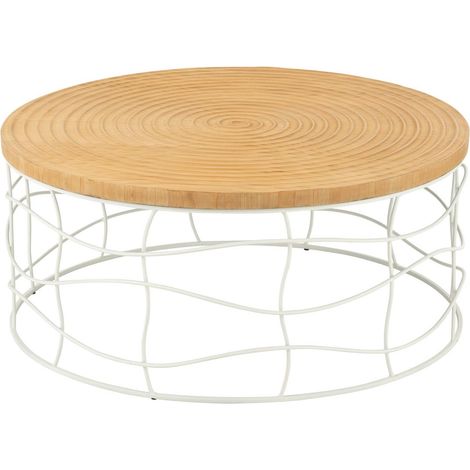 Table Basse Design "Brittney" 80cm Naturel (1/3)