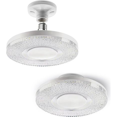 Lot de 2 ampoules LED E27, avec 3 couleurs de lumière (chaude/naturelle/froide), pour cuisine, chambre, salon et salle de bain. (1/5)