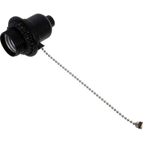 Douille E26 à Tirette Noir avec Interrupteur Intégré pour Lampe de Table Suspendre (1/5)