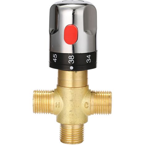 Mitigeur thermostatique de douche en laiton – Contrôle de température 20-50°C – Installation facile sur murs – Finition métal (1/5)