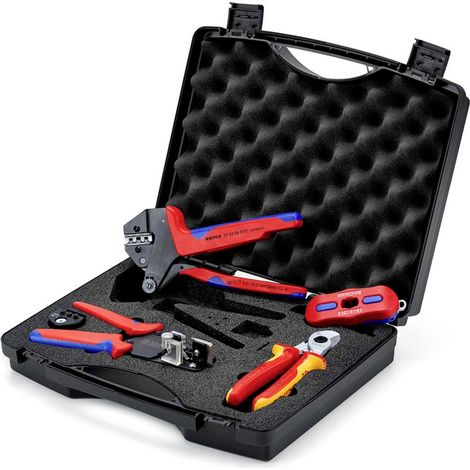 Knipex  97 91 04 V03 Crimpzange, Profi, Zangen Werkzeugkoffer bestückt  (B x H x T) 280 x 80 x 280 m (1/4)