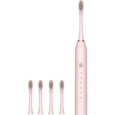 Brosse à Dents Électrique Enfants et Adultes - Soin Buccal Ultra Sonique avec Poils Souples - Rose (1/5)