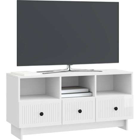 Maison Exclusive - TV-Schränk Hochglanz Weiß 102 x 34,5 x 50 cm H