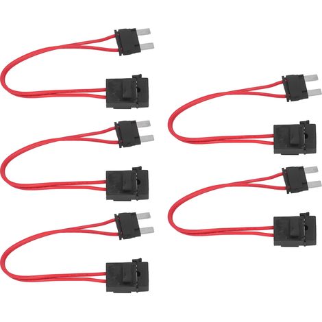 Lot de 5 connecteurs porte-fusible auto miniès extension câble renforcée 20A 16AWG pour véhicule ATM avec 5 fusibles ACL L 29.2mm (1/5)
