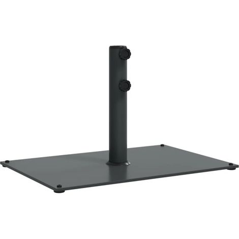 Base de parasol rectangulaire 60,5 x 41 x 38 cm avec 4 coussinets fer gris foncé