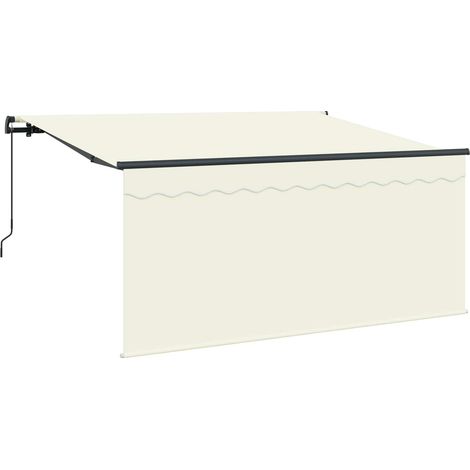 Store banne  Auvent Rétractable Crème 300 x 200 cm Polyester et Aluminium