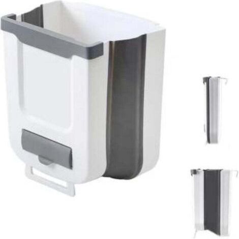 Poubelle De Cuisine Suspendue Composteur Mural 10L Pliable Pour Armoire Bureau Salle De Bain