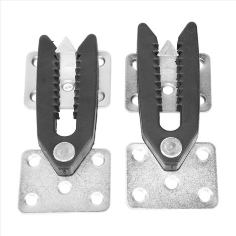 Un ensemble de 2 connecteurs d'angle pour canapé, de type pince crocodile, avec boutons-pression. (1/3)