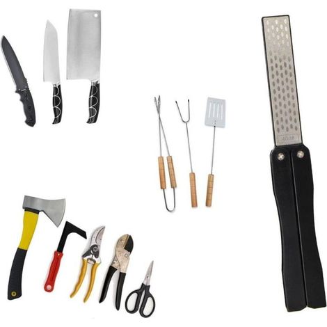 Aiguiseurs de couteau, 400/600 Grit pliant poche diamant pierre à aiguiser, poche à double face pierre à aiguiser pour Camping en plein air cuisine jardin (1/4)