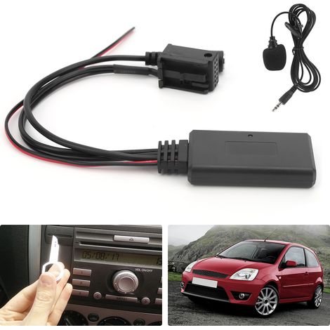 Adaptateur Audio Bluetooth 5.0 avec Microphone Intégré Kit Mains Libres Compatible Autoradio Ford 5000/6000 CD