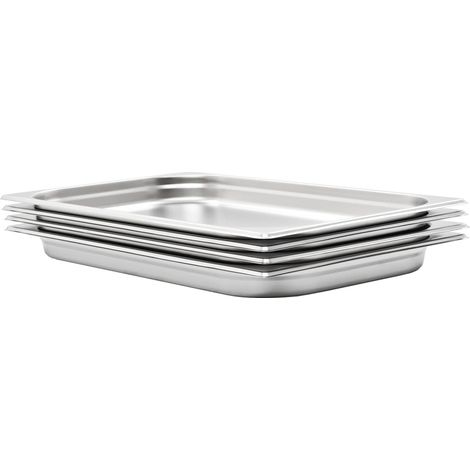 vidaXL Contenitori Gastronorm 4 pz GN 1/1 40 mm in Acciaio Inox