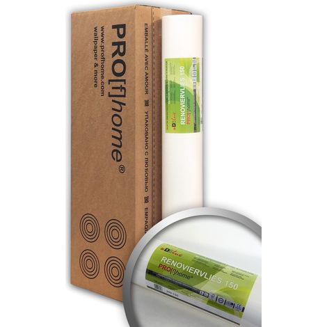 Profhome wall liner 150 g non-woven lining paper smooth paintable wallpaper white 4 rolls 807 sq ft (75 sqm)
