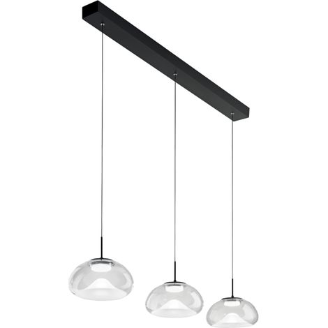 BRENA SOSPENSIONE TRASPARENTE 3 LUCI LINEARE A LED CCT 2700K - 3000K - 4000K- 30W - 3240 lm DIMMERABILE A STEP (1/4)