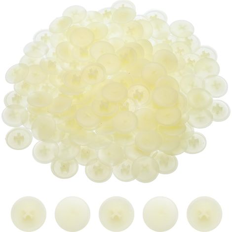 158 Pièces 17mm Cache-Écrou Auto-Bloquant en Plastique Beige (1/5)